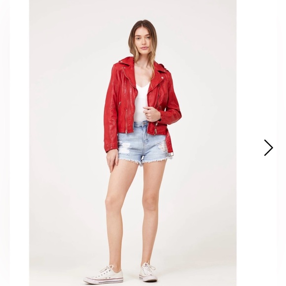 Mauritius Red Leather Jacket Size S - Picture 3 of 11
